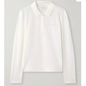 White Long Sleeve Tory Burch Polo Shirt